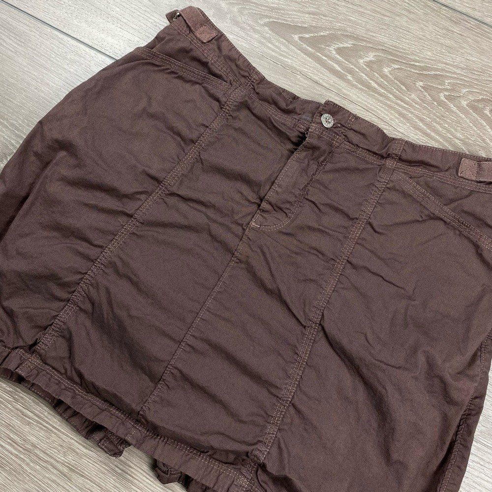 Fresh Produce Women's Cotton Blend Cargo Style Mini Skirt Brown Small